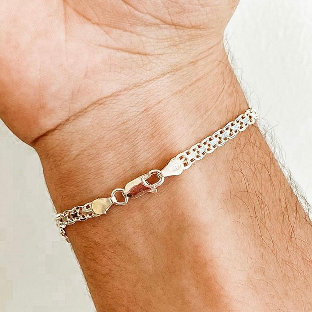 Pulseira de Prata Bismark Elegância e Sofisticação em Cada Elo