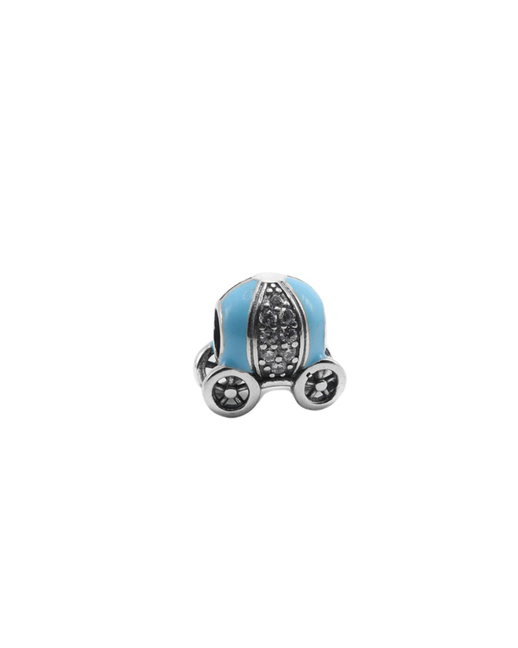 Berloque De Prata Carruagem Azul Em Prata 925