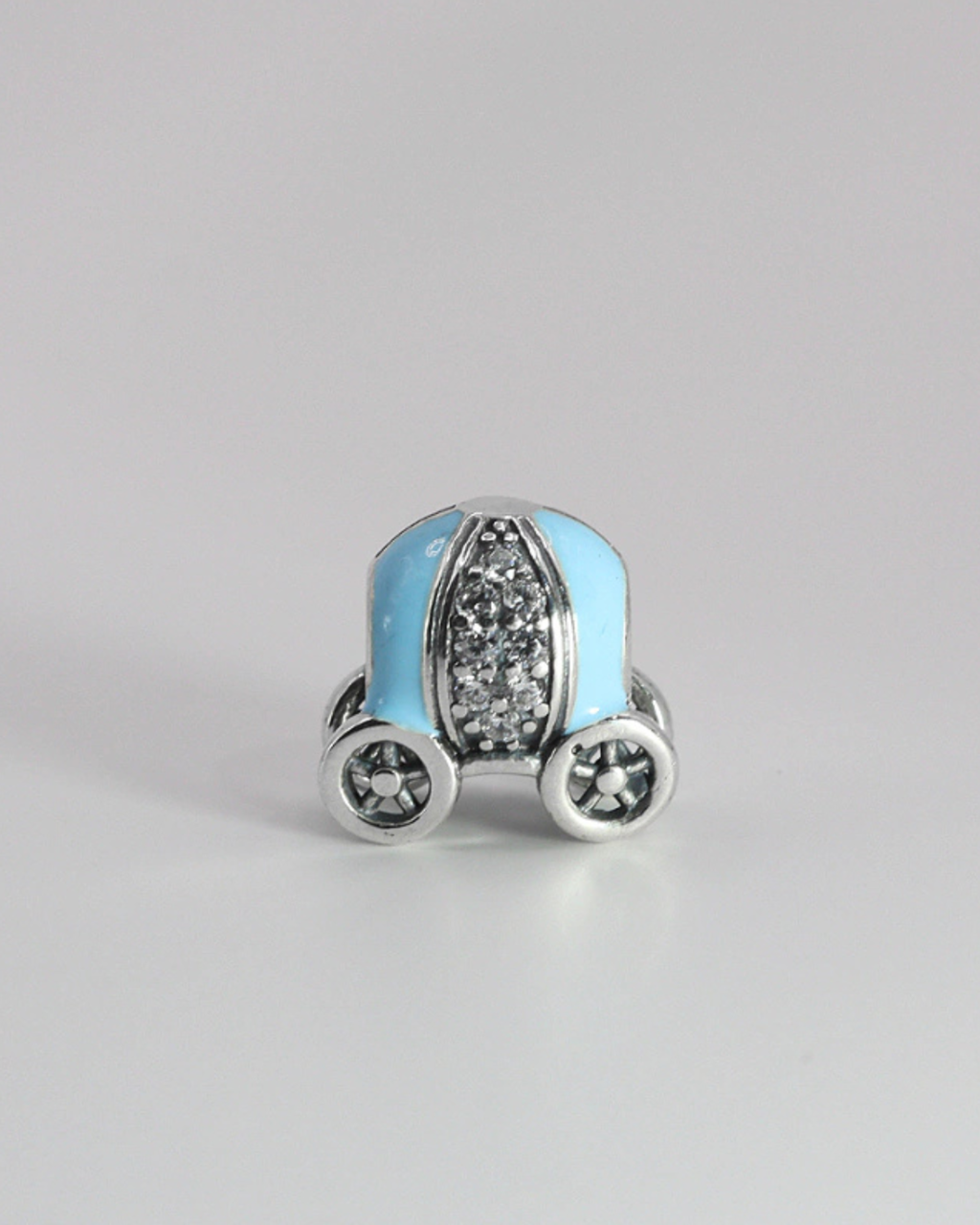 Berloque De Prata Carruagem Azul Em Prata 925