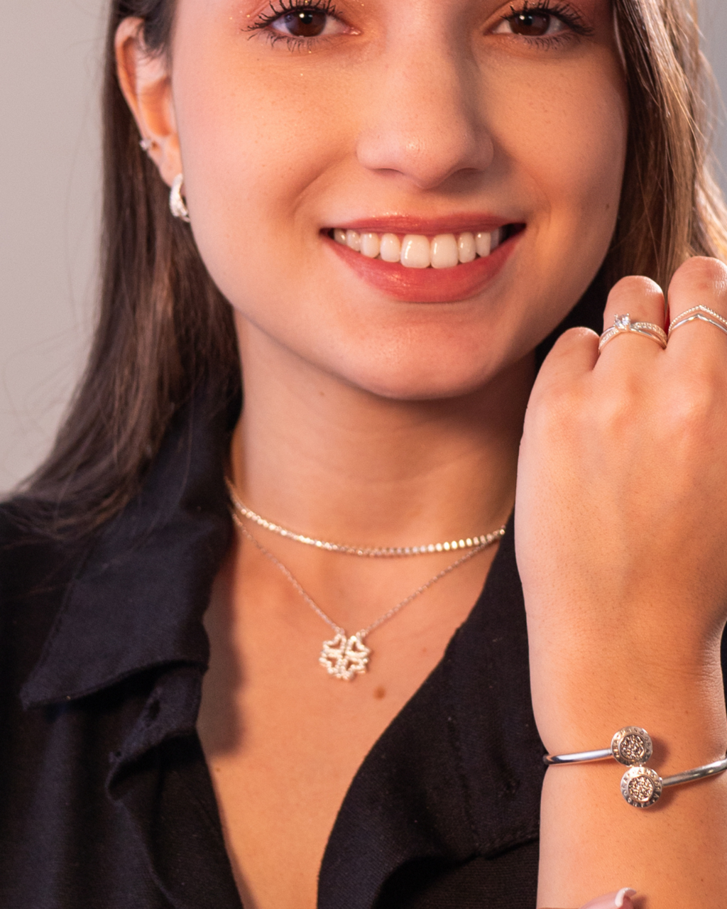 Choker De Prata Riveira Estilo Único 45 cm