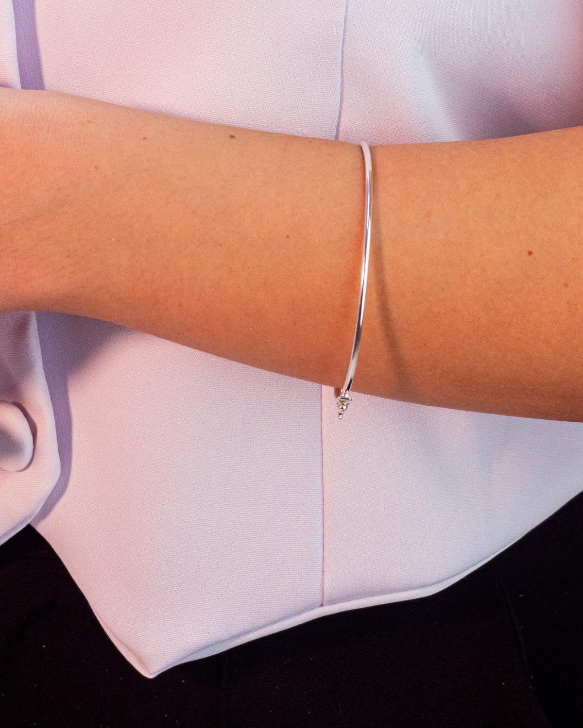 Bracelete Redondo Liso2 mm 18 Cm Prata 925