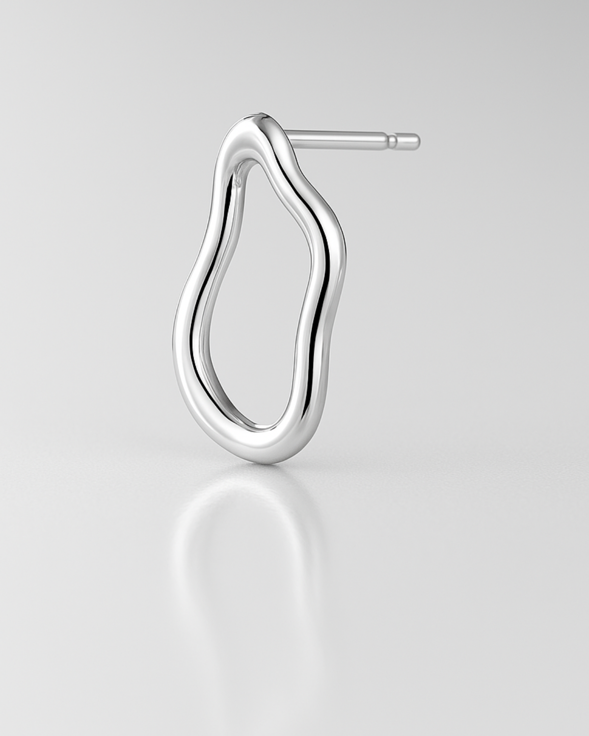 Brinco Gota Irregular em Prata 925