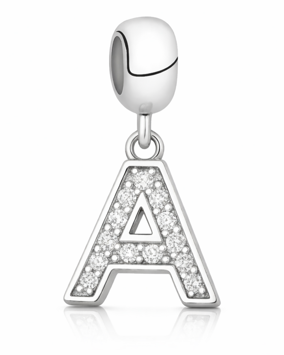 Berloque letras Cravejada Prata 925
