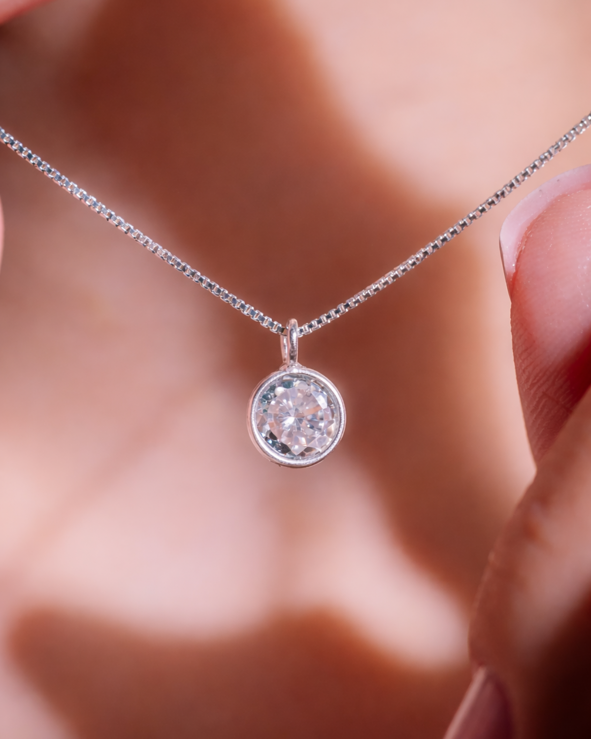 Colar Ponto de Luz com Zircônia de Prata 925