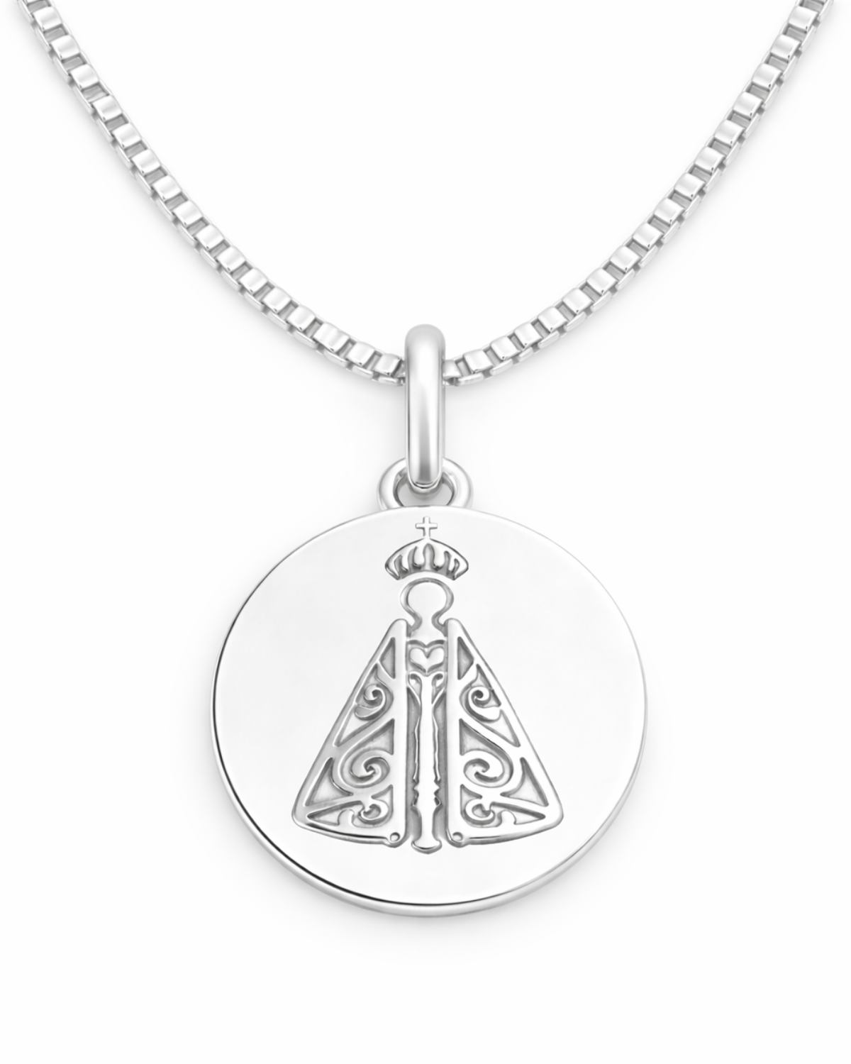 Colar Medalha Nossa Senhora em Prata 925