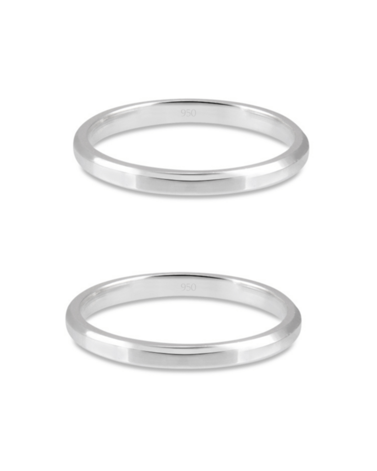 Alianças de Namoro em Prata 950 – 2MM - Karina Pratas