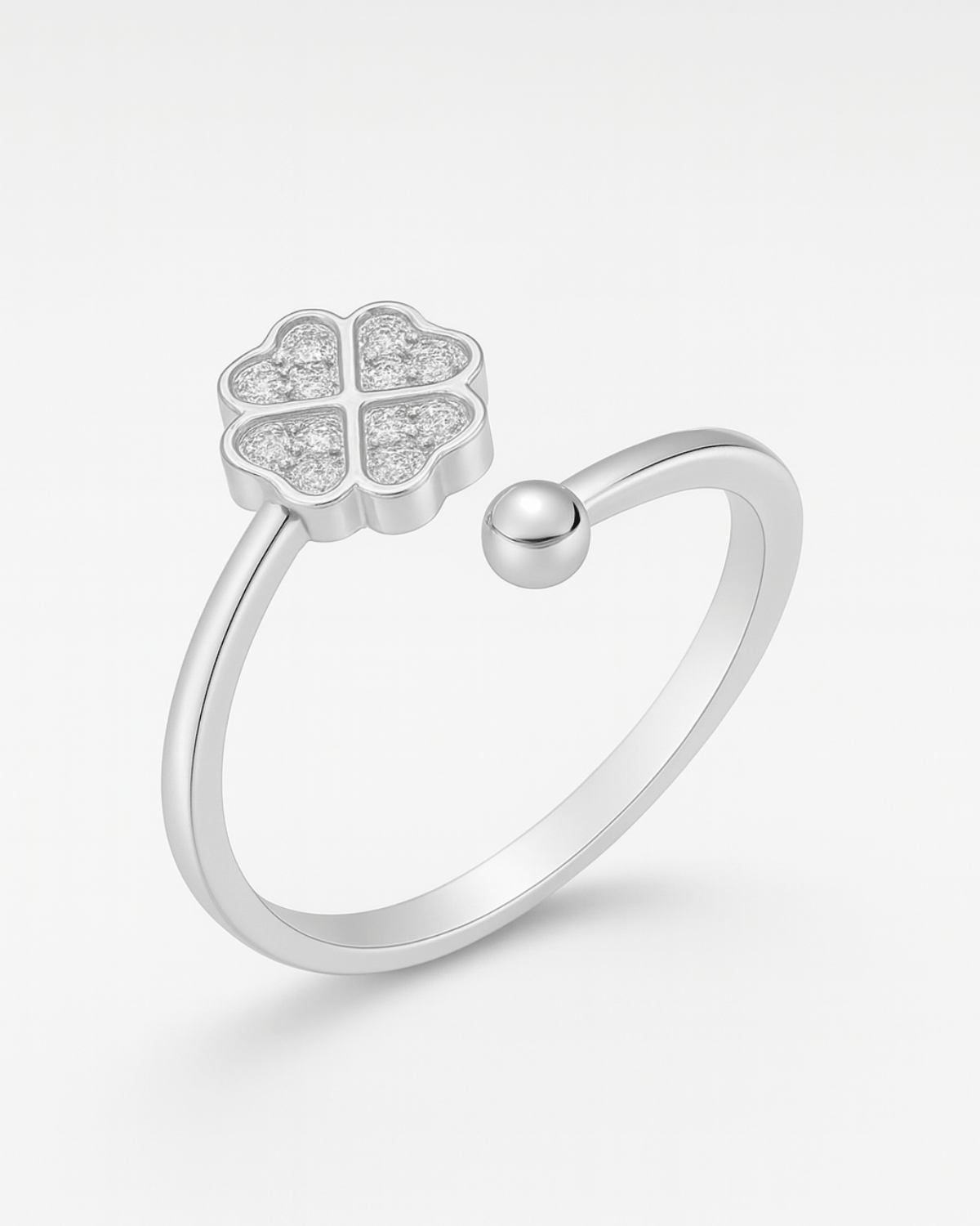 Anel Trevo Ajustável Prata 925 - Karina Pratas