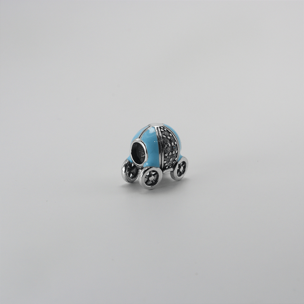 Berloque Carruagem Azul Em Prata 925 - Karina Pratas