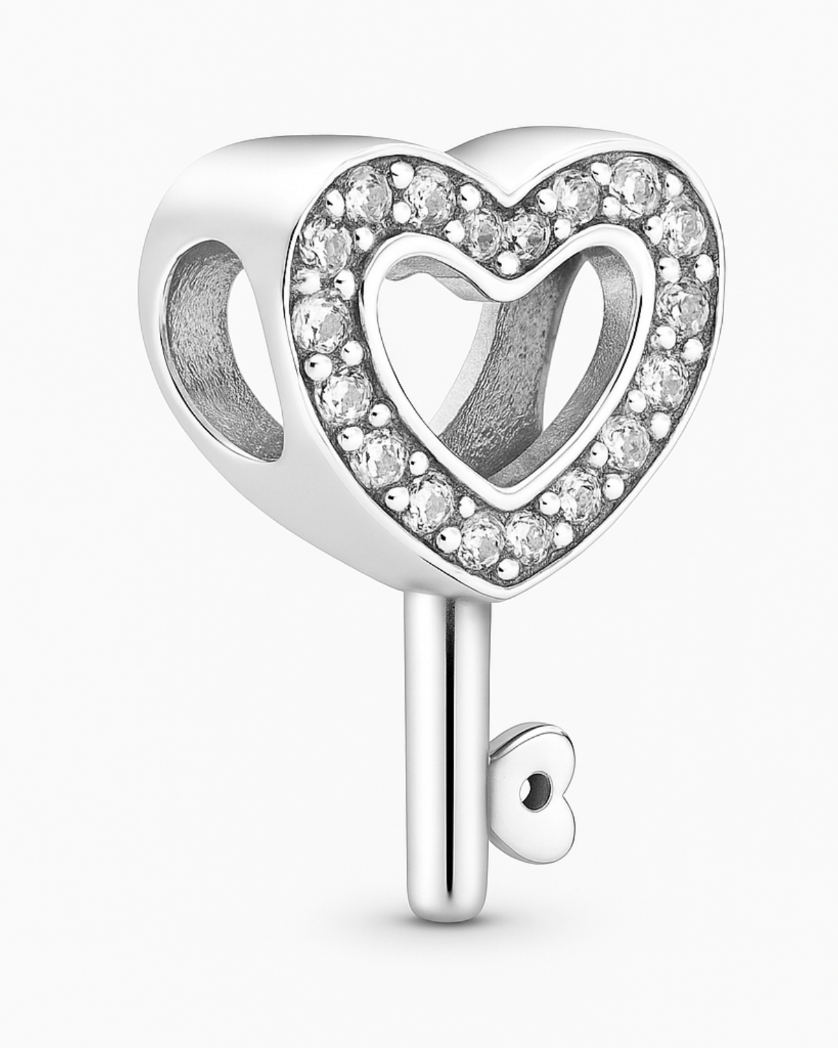 Berloque Chave Cravejada Prata 925 - Karina Pratas