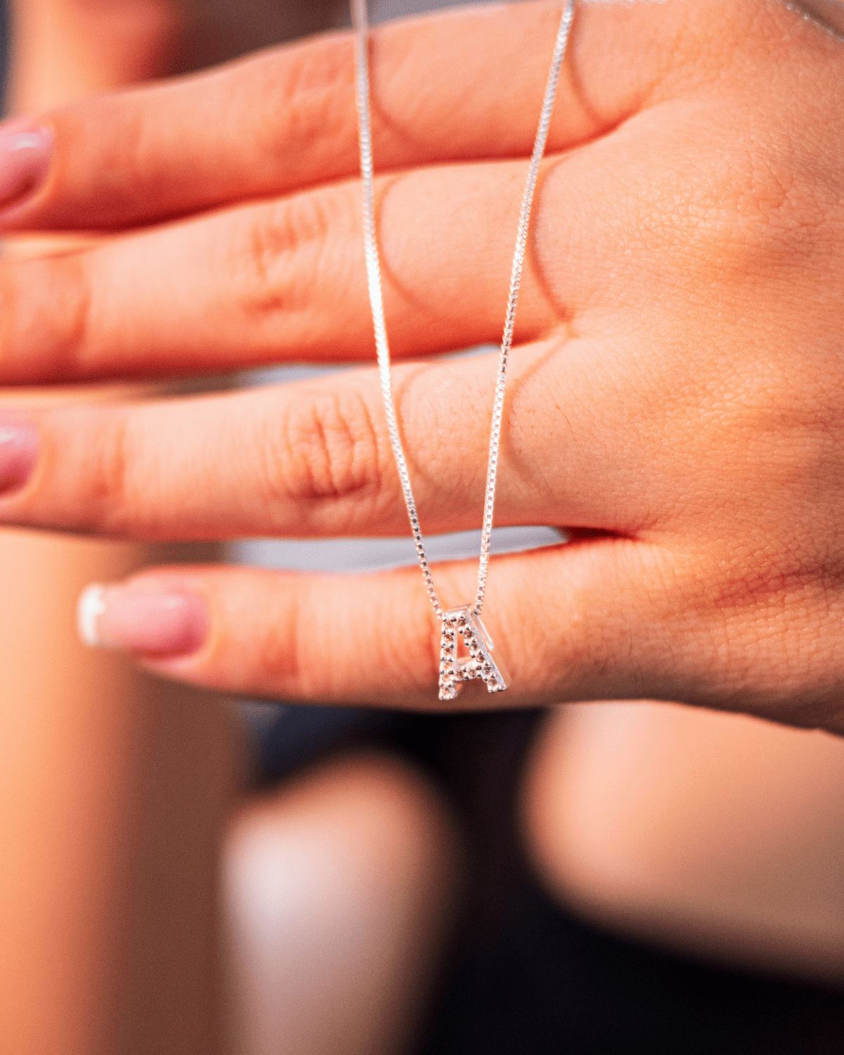 Colar Letra Inicial Cravejada em Prata 925 - Karina Pratas