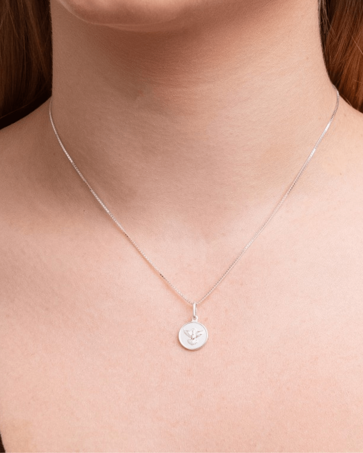 Colar Medalha Espírito Santo Prata 925 - Karina Pratas
