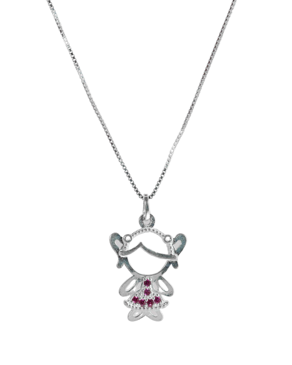 Colar De Prata Menina Delicadeza e Charm