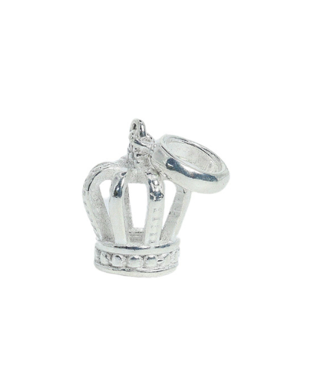 Berloque De Prata Coroa Nobreza e Elegância Em Prata 925