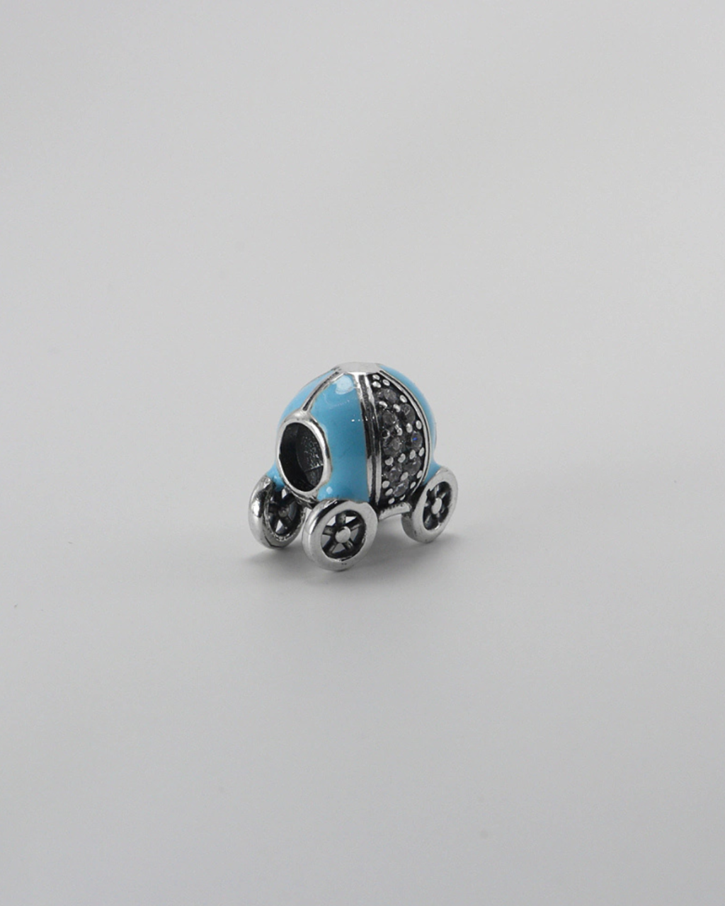 Berloque De Prata Carruagem Azul Em Prata 925