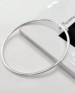 Bracelete  Liso 2 mm Aro Arredondado 18 Cm Prata 925