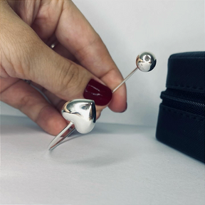 Bracelete De Prata Coração Elegância e Sentimento