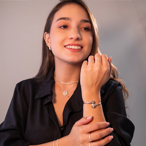 Bracelete De Prata Signature Inspiração Cravejado