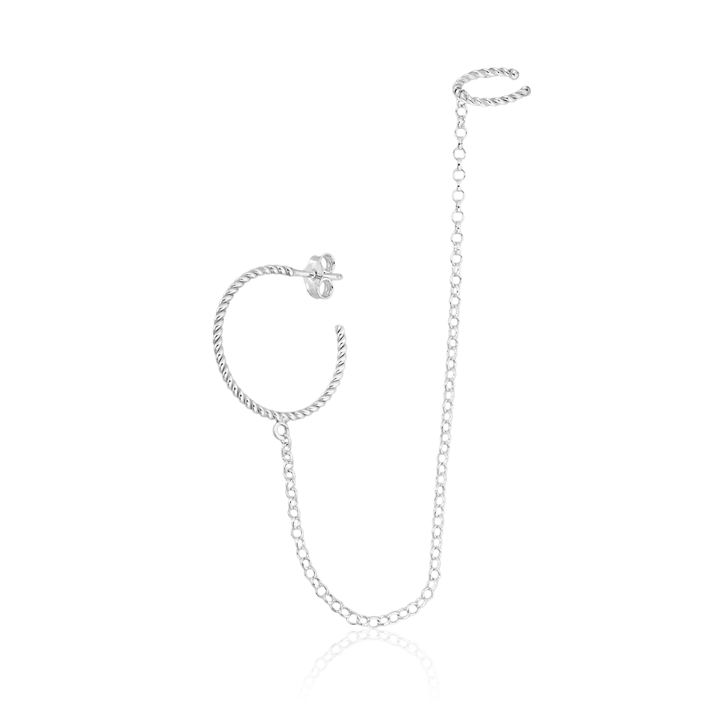 Brinco Piercing Argola Corrente Estilo e Versatilidade