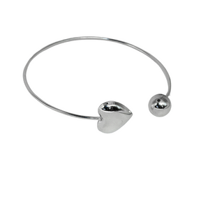 Bracelete De Prata Coração Elegância e Sentimento