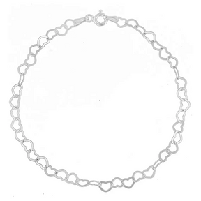 Pulseira Elos de Coração De Prata 925