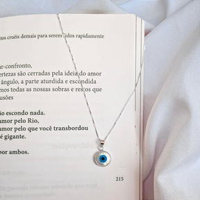 Colar De Prata Olho Grego Elegância com Significado