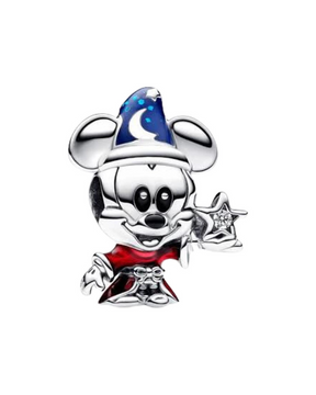Berloque De Prata Charm Mickey Aprendiz de Feiticeiro Magia Disney em Cada Detalhe Em Prata 925