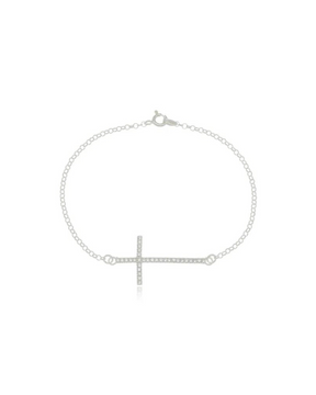 Pulseira Cruz Cravejada De Prata 925 - Elegância e Significado