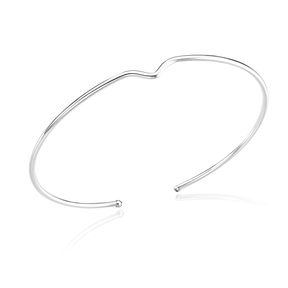Pulseira Bracelete Fio V Ajustável em Prata