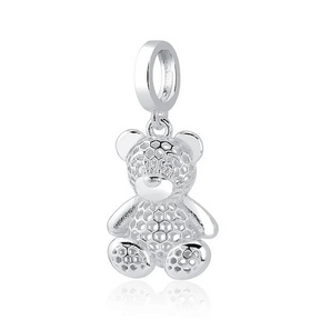 Berloque De Prata Urso Charme e Aconchego