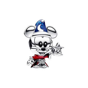 Berloque De Prata Charm Mickey Aprendiz de Feiticeiro Magia Disney em Cada Detalhe Em Prata 925
