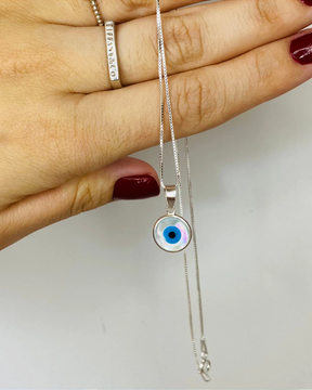 Colar De Prata Olho Grego Elegância com Significado