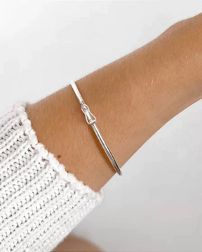 Bracelete  Liso 2 mm Aro Arredondado 18 Cm Prata 925