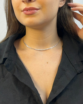 Choker De Prata Grumet 3,5 Cm Estilo e Elegância