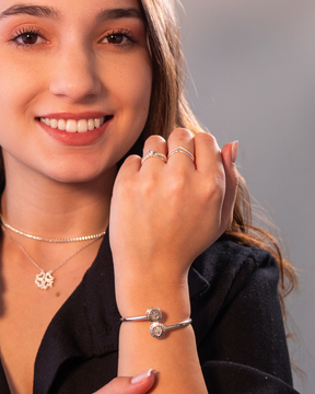 Bracelete De Prata Signature Inspiração Cravejado