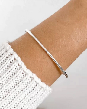 Bracelete  Liso 2 mm Aro Arredondado 18 Cm Prata 925