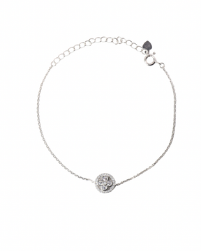 Pulseira Trevo Cravejada De Prata 925