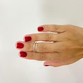 Anel De Prata Falange Elegância Minimalista
