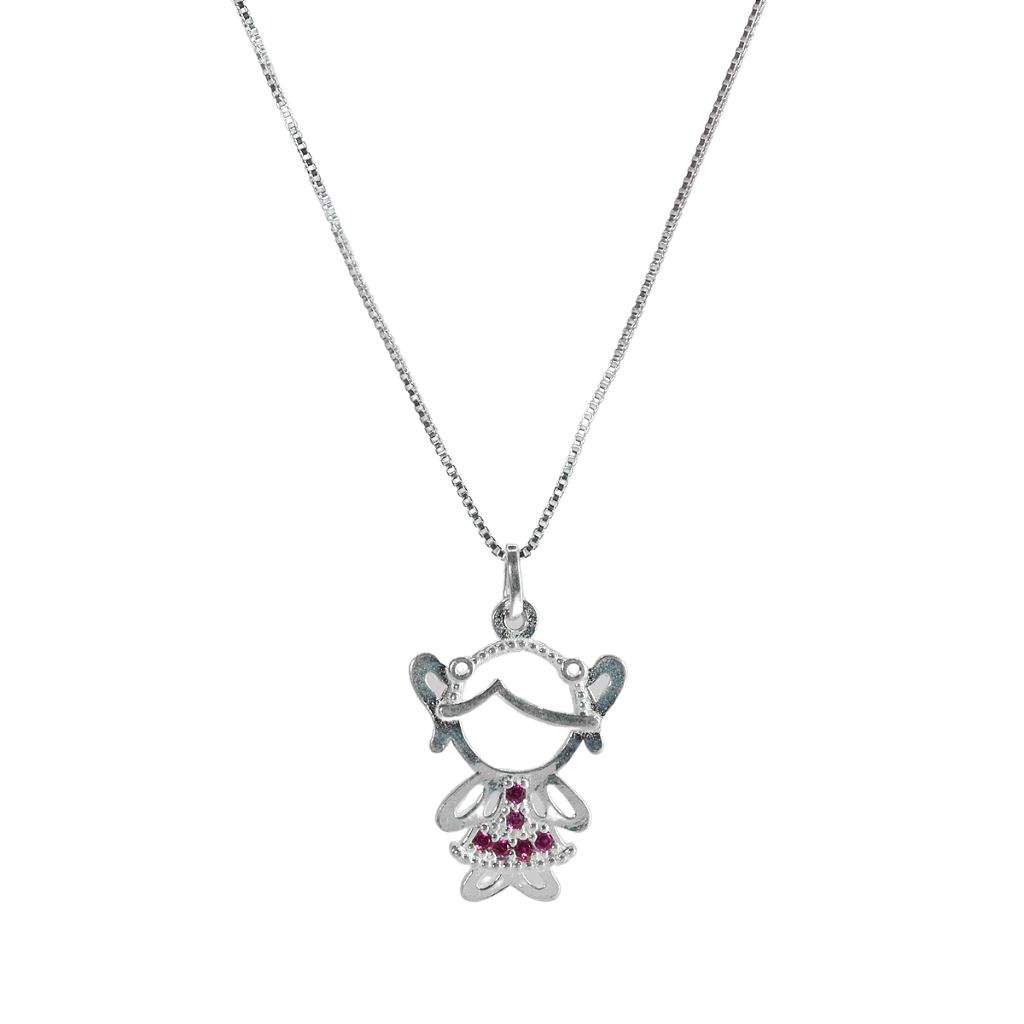 Colar De Prata Menina Delicadeza e Charm