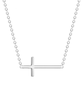 Pulseira/Tornozeleira Cruz Deitada De Prata 925