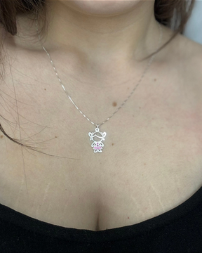 Colar De Prata Menina Delicadeza e Charm
