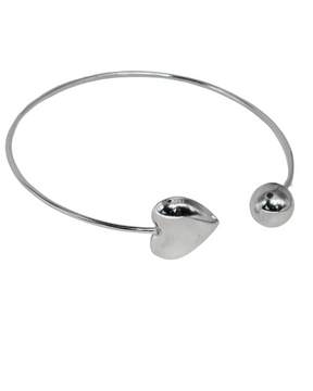 Bracelete De Prata Coração Elegância e Sentimento