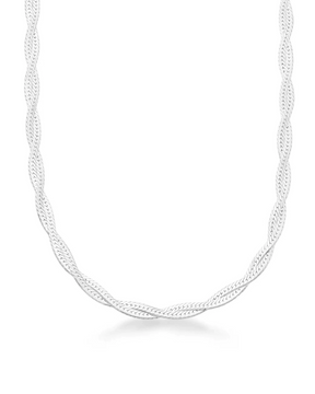Choker De Prata Duplo Fio Laminada