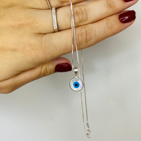 Colar De Prata Olho Grego Elegância com Significado