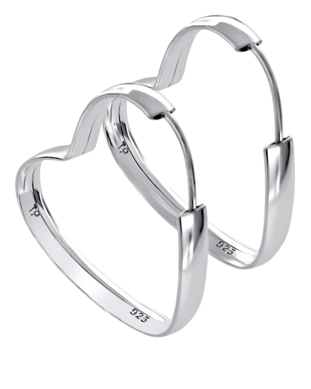 Argola Coração Grande Prata 925