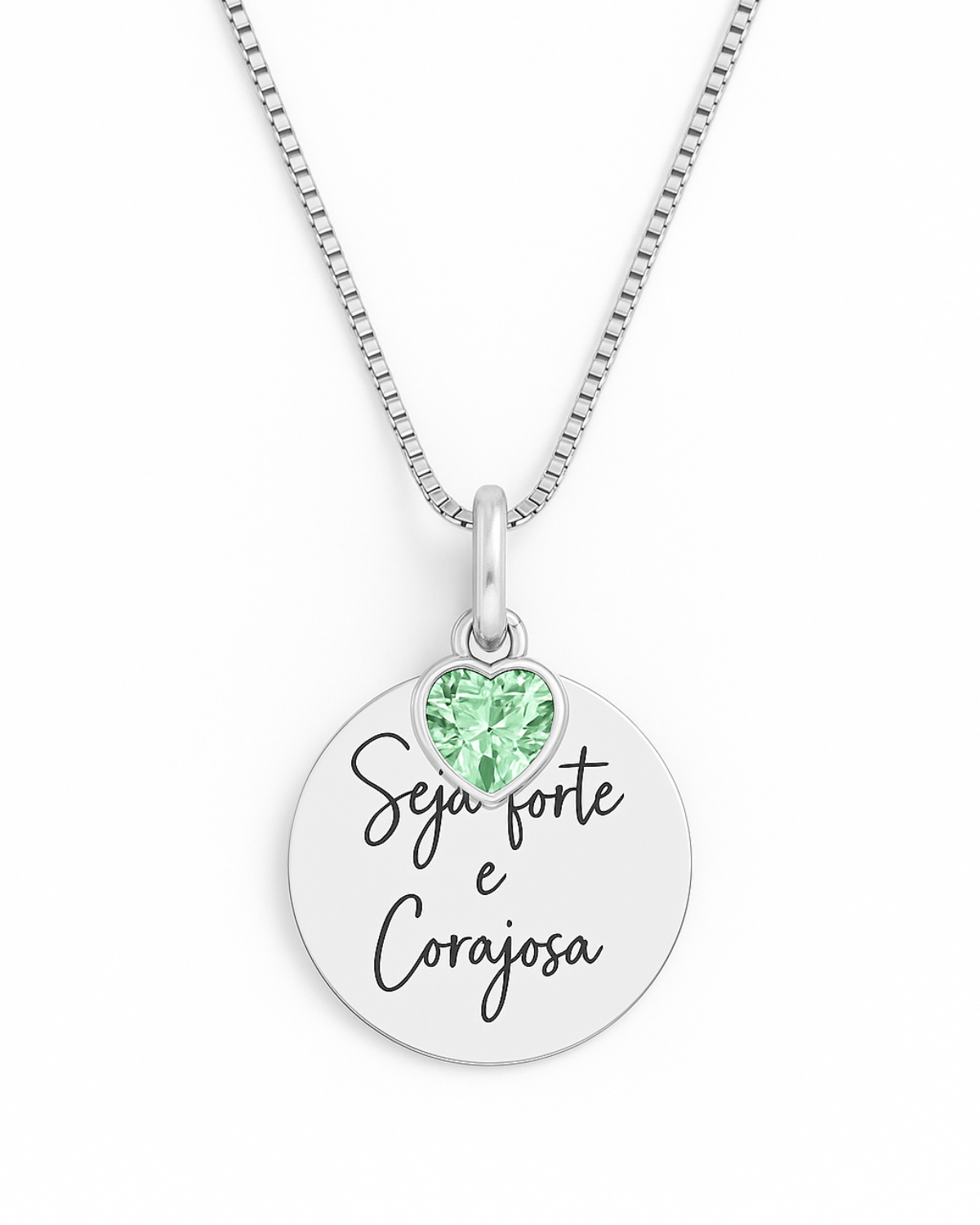 Colar Seja Forte e Corajosa Prata 925