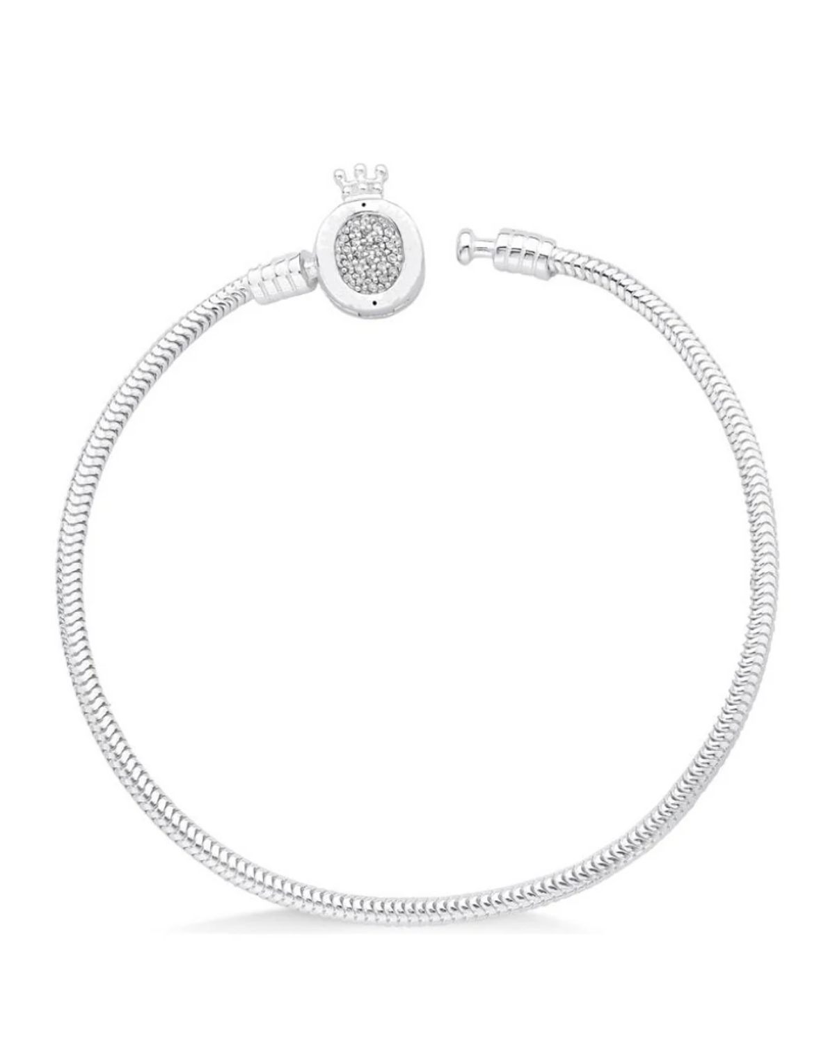 Pulseira para Berloques Coroa Cravejada De Prata 925