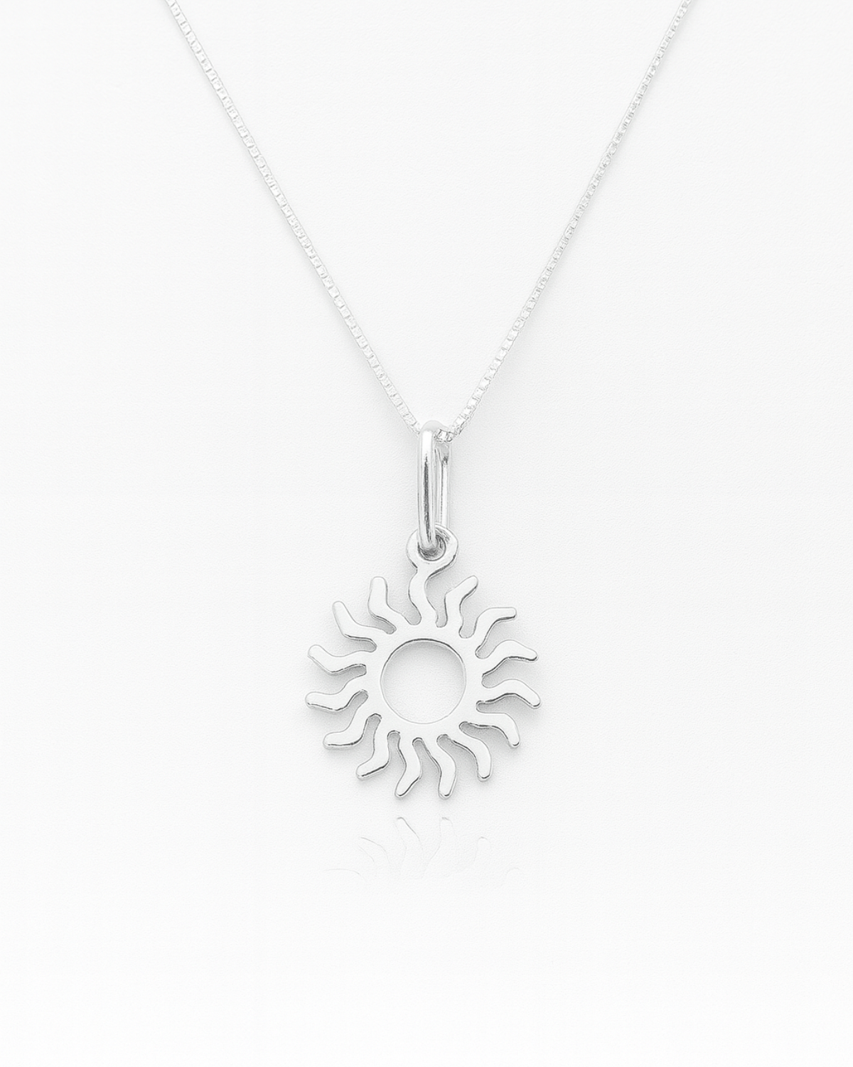 Colar Sol  Prata 925 45 Cm