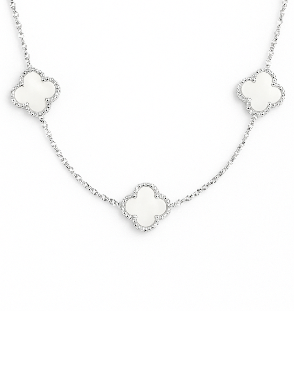 Choker Trevo cravejado em Cristal Prata 925