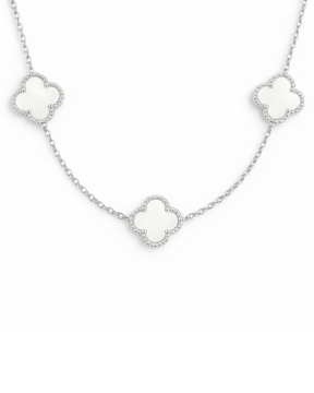 Choker Trevo cravejado em Cristal Prata 925