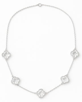 Colar Trevo Cristal Prata 925